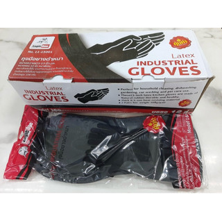 ถุงมือยางดำหนาพิเศษ Size L EAGLE ONE 13" ของแท้100%