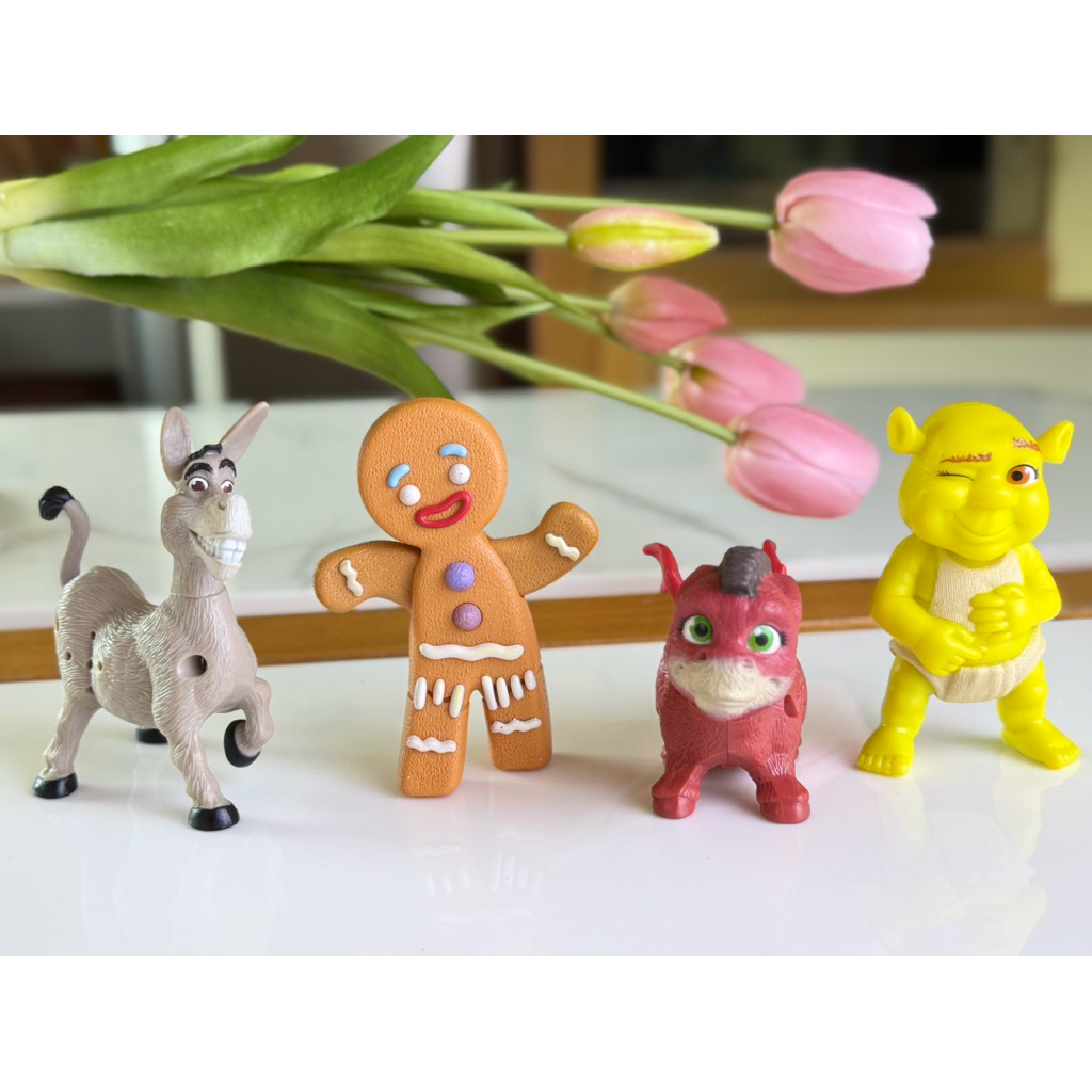พร้อมส่ง ปี2007 Mc Donald Happy Meal Shrek3 (ชุด4ตัว)(มือสอง)
