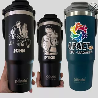 แก้วเก็บความเย็น เลเซอร์รูปหรือข้อความตามสั่งออกแบบฟรี 30oz 900mlยี่ห้อPanda(A4)**ผลิตสินค้า2วันหลังคอนเฟริมแบบ**