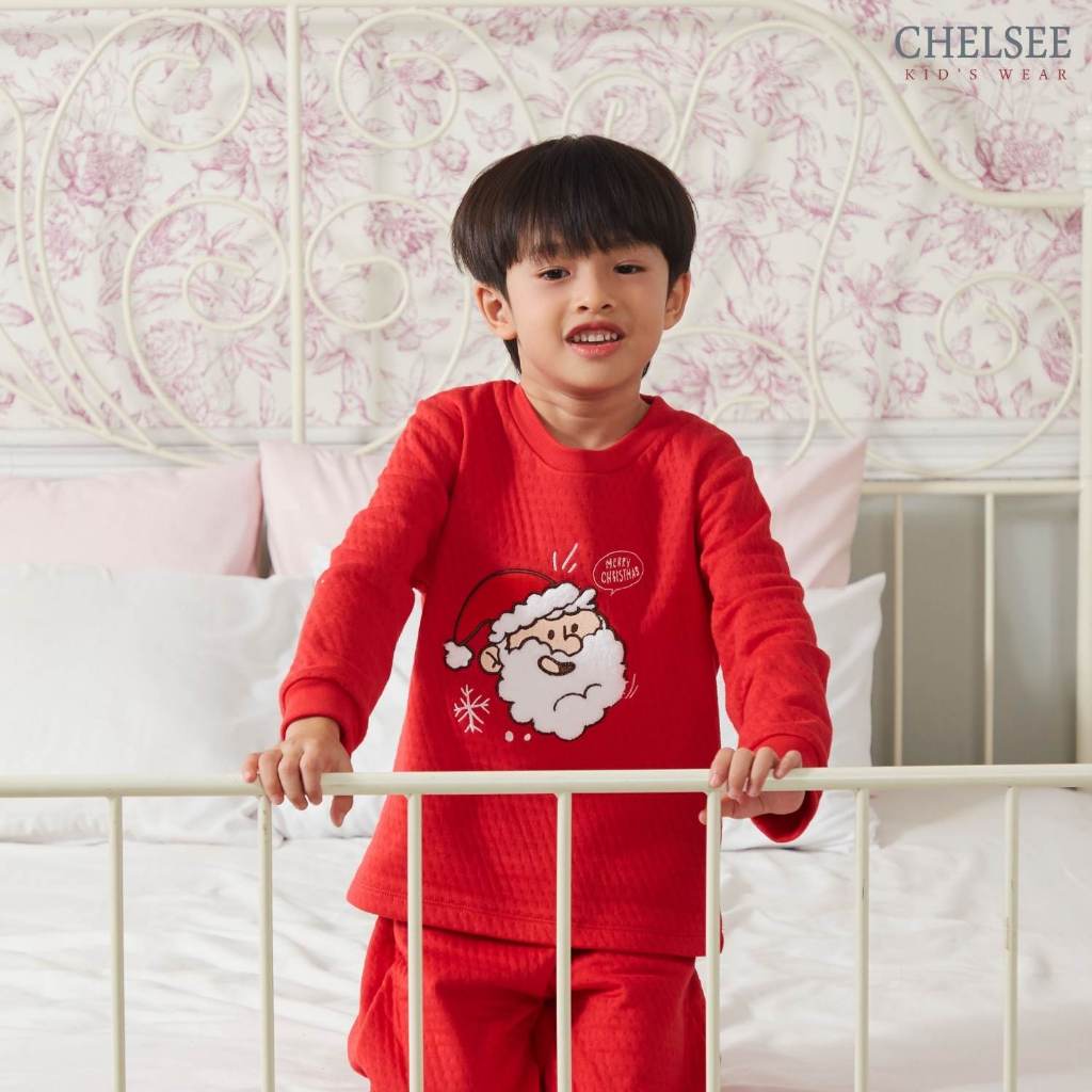 NEW !! Chelsee ชุดนอน Therma Soft Sanwich อบอุ่น นุ่มสบาย แขนยาว ลายซานตาคลอส เด็กผู้ชาย อายุ 1.5-10 ปี รุ่น 128188