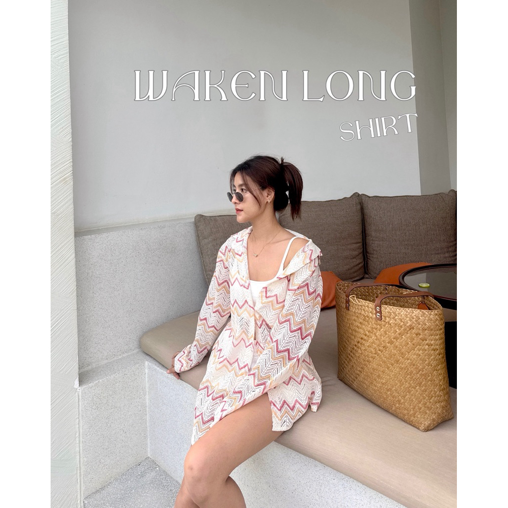 19JAN.STUDIO : WAKEN LONG SHIRT เสื้อเชิ้ตทรงโอเวอร์ไซส์ ผ้าถักลายสวยมาก
