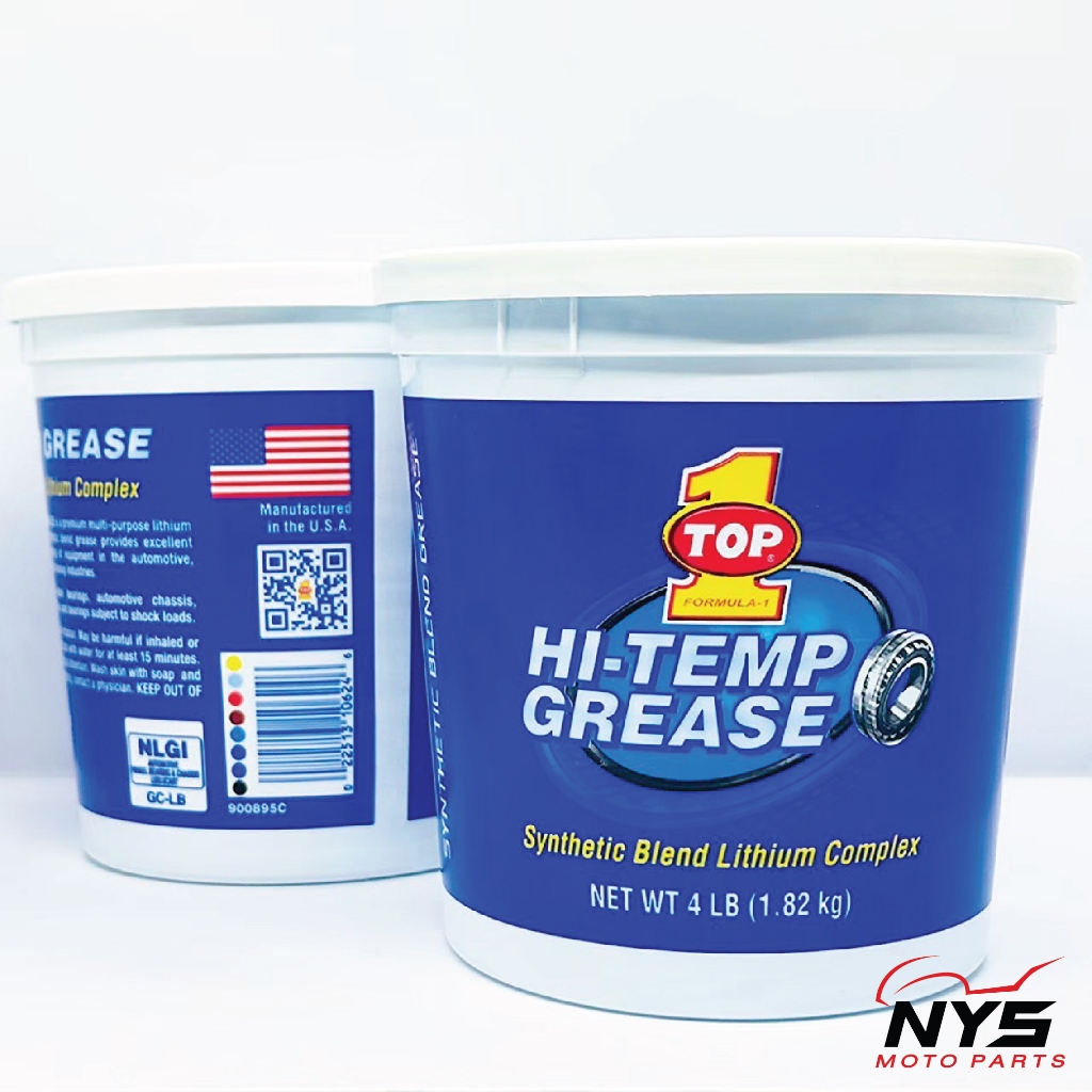 จารบีท๊อปวันTOP1ขนาด4ปอนด์(1.82kg)จารบีทนความร้อนสูงHI-TEMP GREASE Synthetic Blend Lithium Complex หล่อลื่นชิ้นส่วนต่างๆ