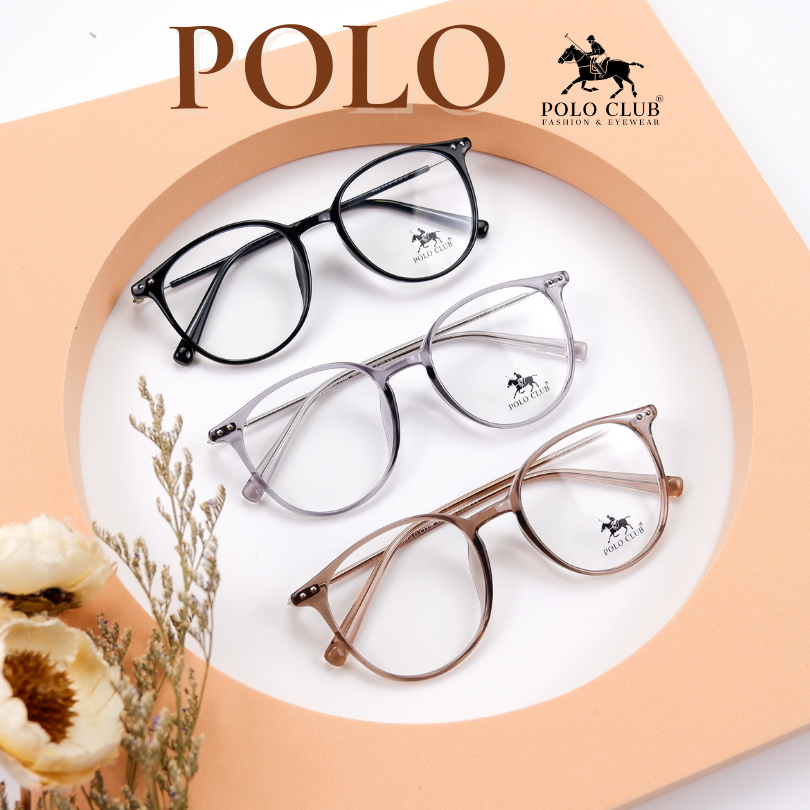 กรอบแว่นตา POLO CLUB แว่นตามินิมอล ดีไซน์สวยหรู น้ำหนักเบา แข็งแรง มีบริการตัดเลนส์สายตา แว่นกรองแสง แว่นสายตา 1252