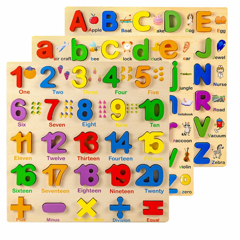 MooShi - บล็อคไม้ตัวเลข บล็อคไม้ ABC บล็อคไม้เรขาคณิต