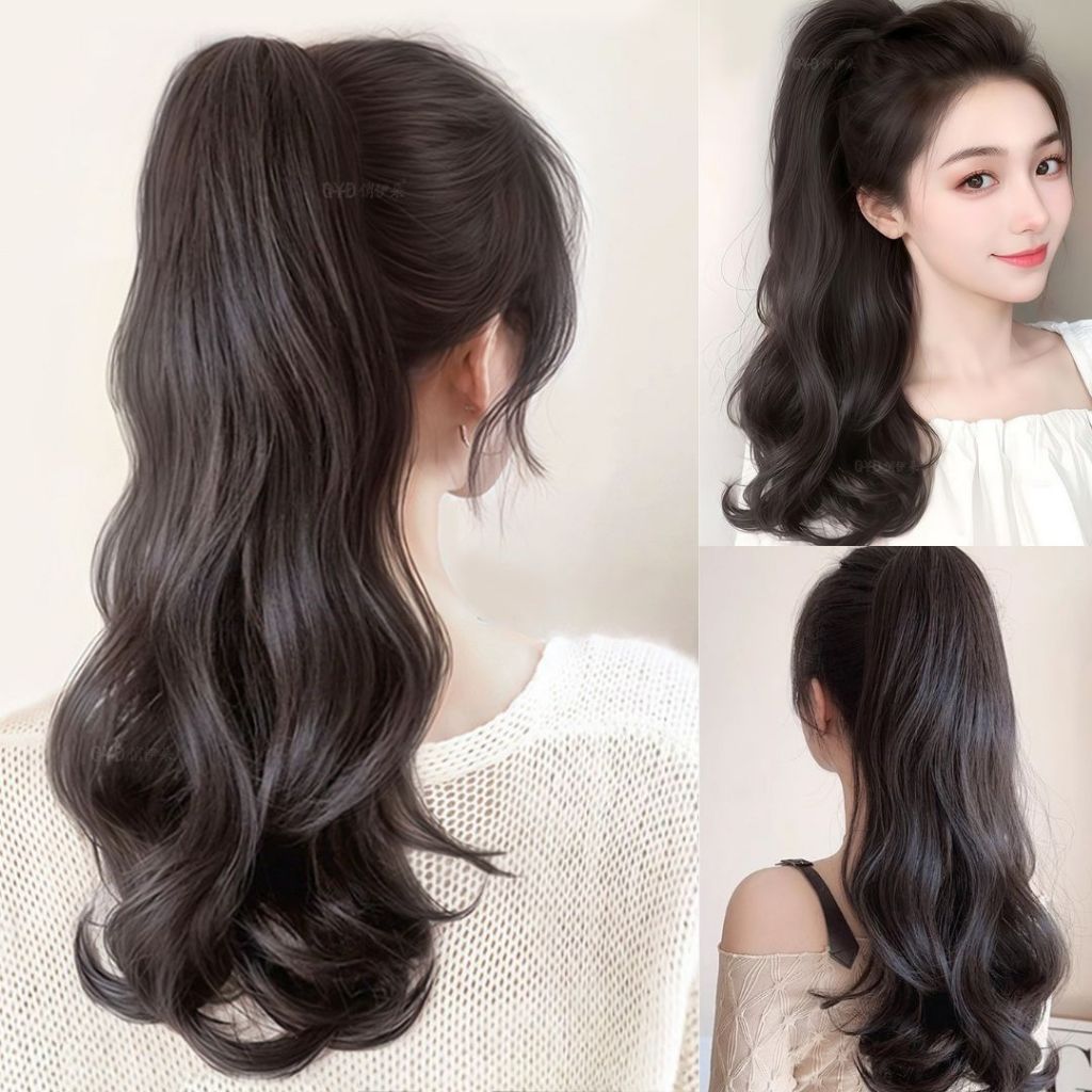 GF-A แฮร์พีชแบบกิ๊ฟหนีบ ผมปลอมหางม้า แบบลอนปลาย ยาว 50/60 cm ทำจากเส้นไหมธรรมชาติ เนียนเหมือนจริง