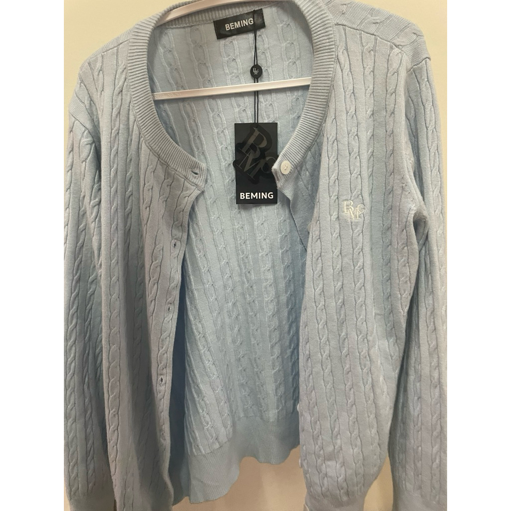 BMING เสื้อคาร์ดิเเกนสีฟ้า