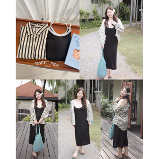 New in' Sweetpea Dress เซตเดรส+เสื้อเชิ้ต