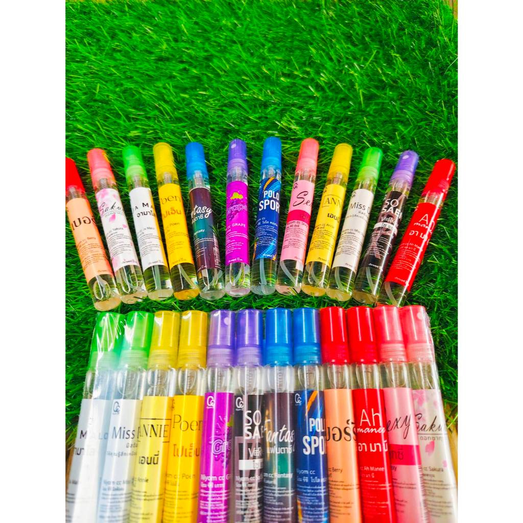 ((แพค12ขวด )) น้ำหอมพกพาสไตส์เกาหลี10ml.  นิยมซีซี กลิ่นหอม วัยรุ่น