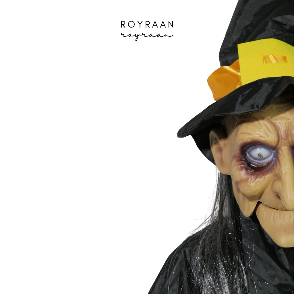 ผีแขวนโชว์ แม่มด ปากขยับ มีไฟ+เสียง Halloween