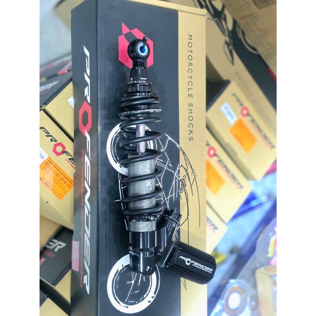 โช๊คหลัง profender X+ Series Honda Giorno 125 มีสีดำ และสีแดง  ราคา 8900  สีสปริง profender สีพาวเดอร์โค๊ด