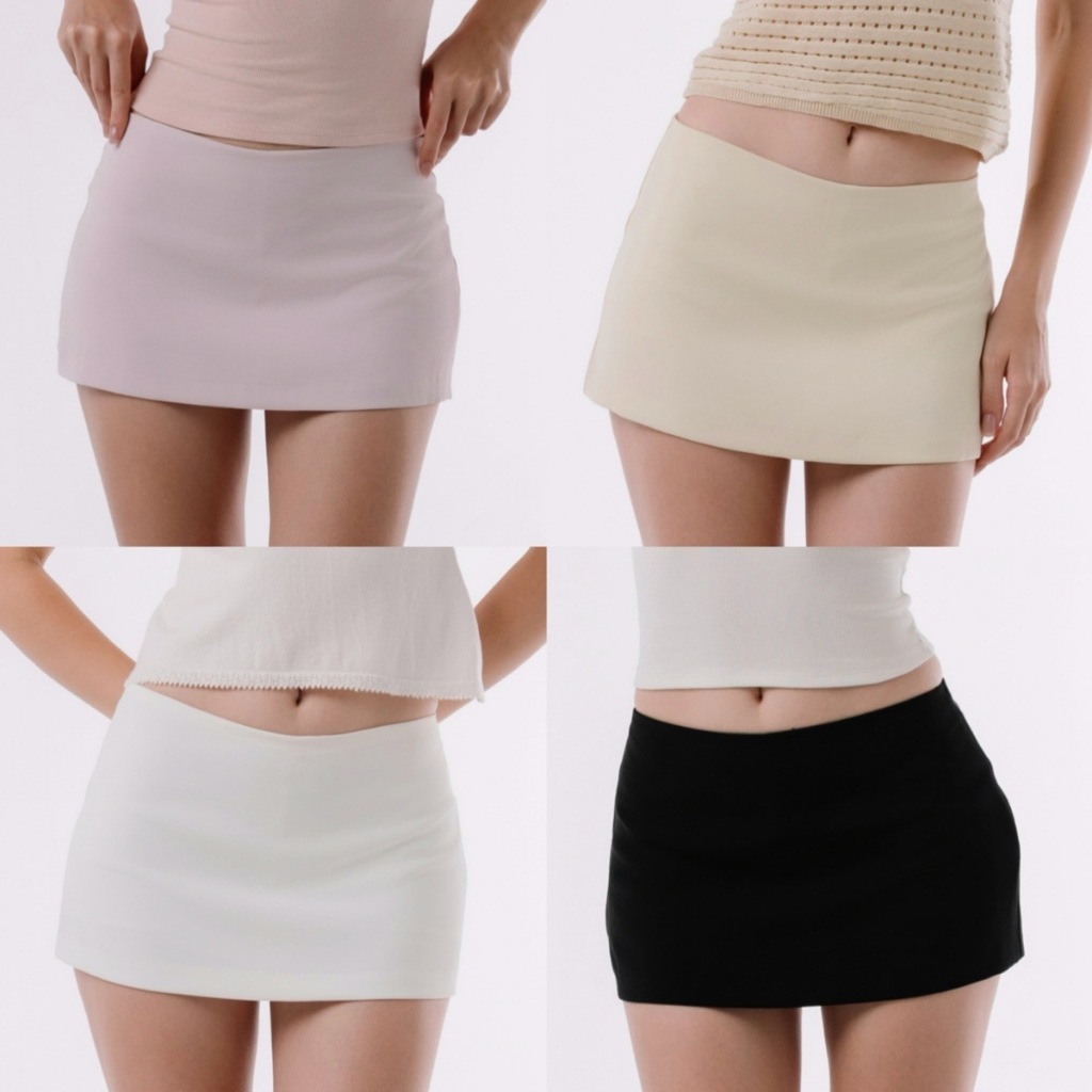 LOW WAIST MINI SKIRT | STAYSLAY.BKK (กระโปรงสั้นเอวต่ำมีซับในกางเกง)