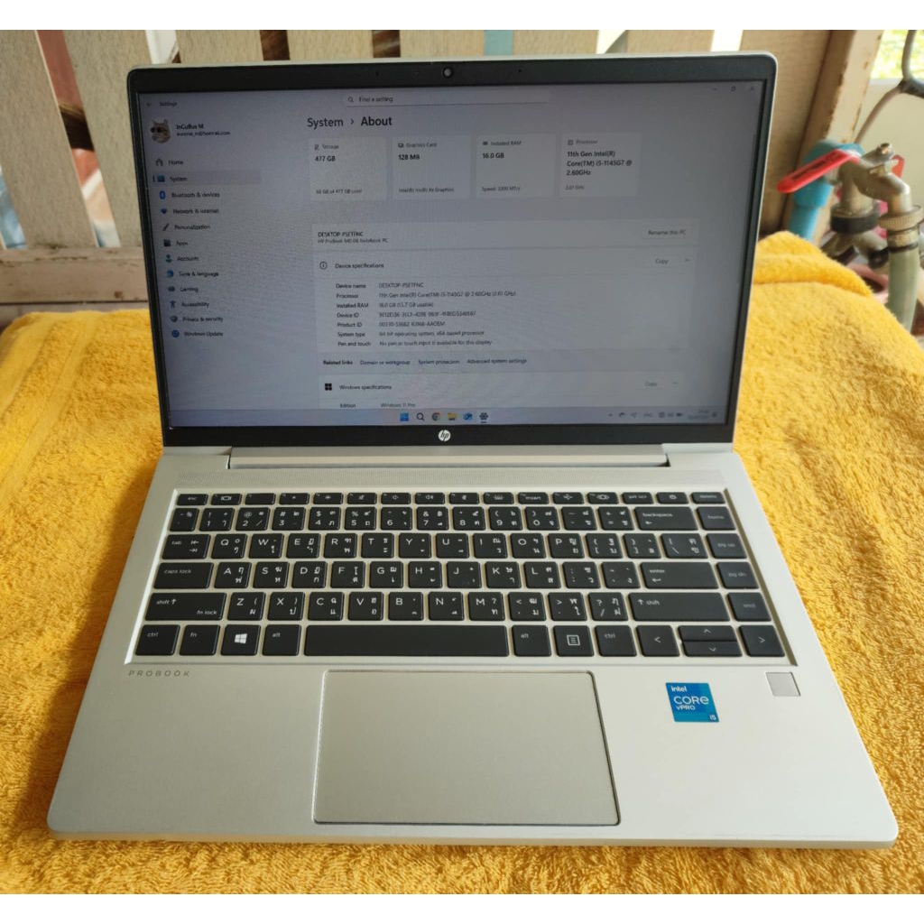 HP Probook 640 G8 i5-1145G7 (4C/8T) @2.60GHz Ram 16G SSD M.2 512G