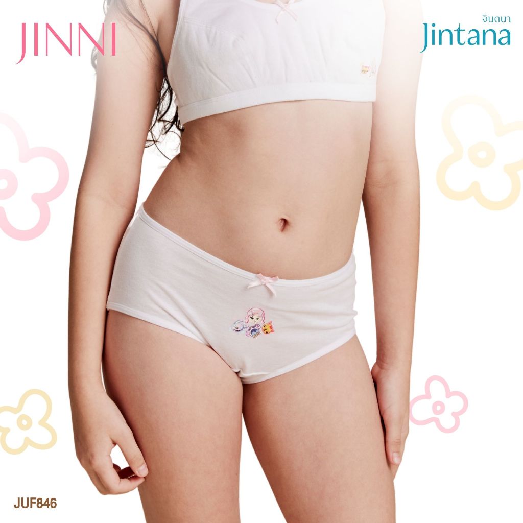 Jintana กางเกงชั้นในเด็ก รุ่น Jinni Doodle รหัส JUF846 สีขาว กางเกงในเด็ก ผ้านุ่ม ระบายอากาศ ใส่สบาย ไม่ระคายเคือง
