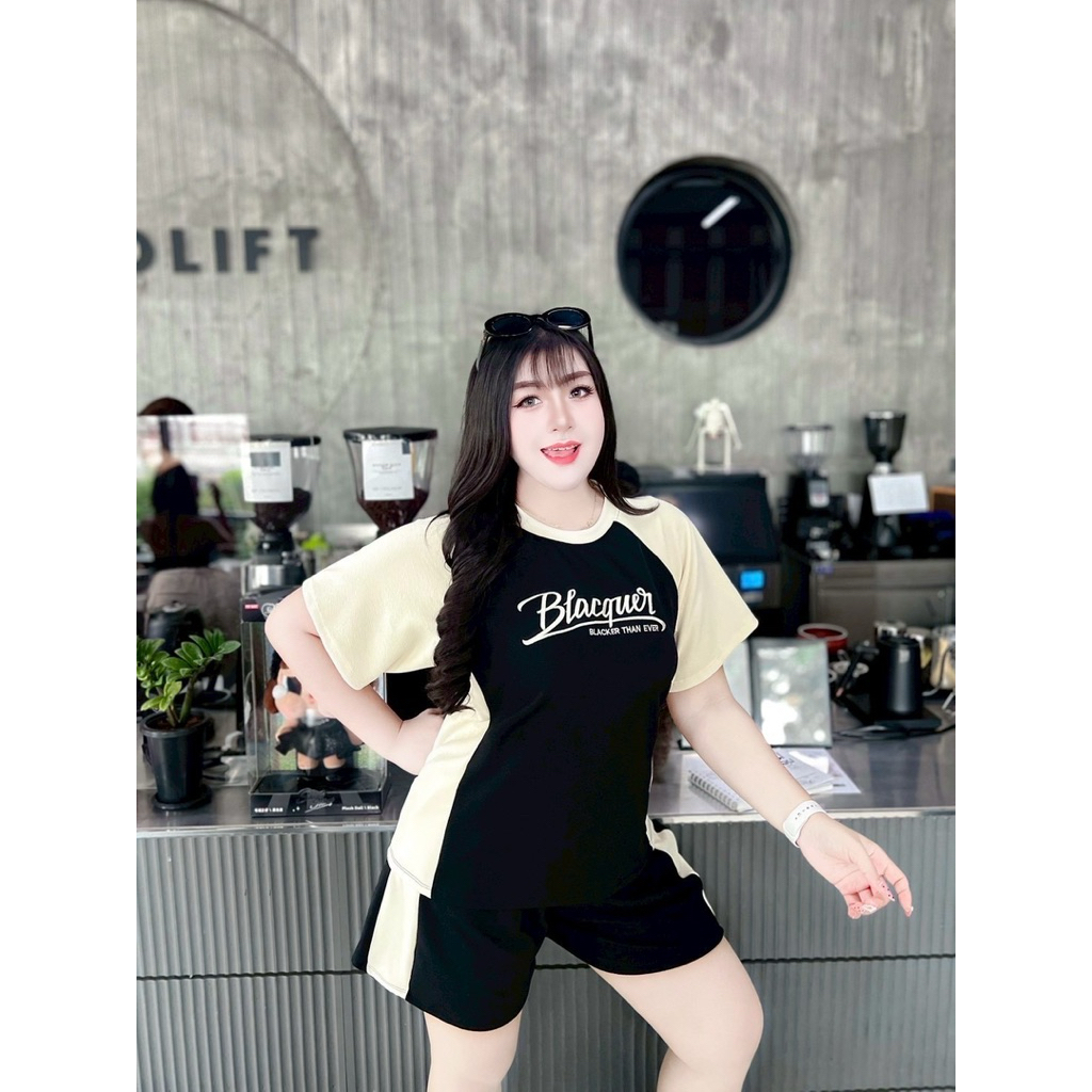 Blacquer ชุดเซ็ท 2 ชิ้น กางเกงขาสั้น เสื้อคอกลมปัก ผ้าวูลเวฟ - รูปที่ 4