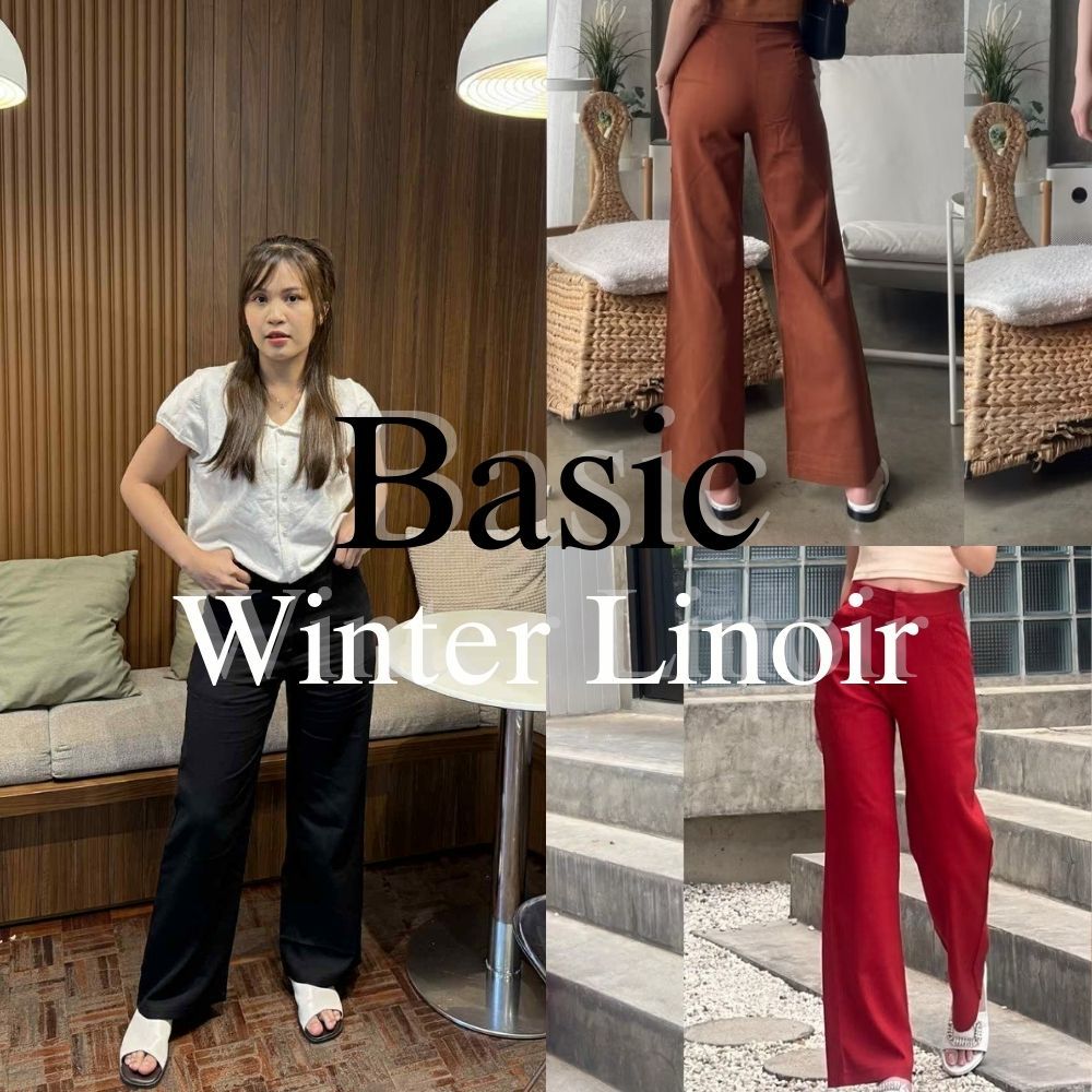 [Cozy Fluffy] Basic Pant / Winter Linoir 101 กางเกงขายาวทรงกระบอกผ้าลินินผสมฝ้าย เก็บทรงเอวสูงใส่สวย