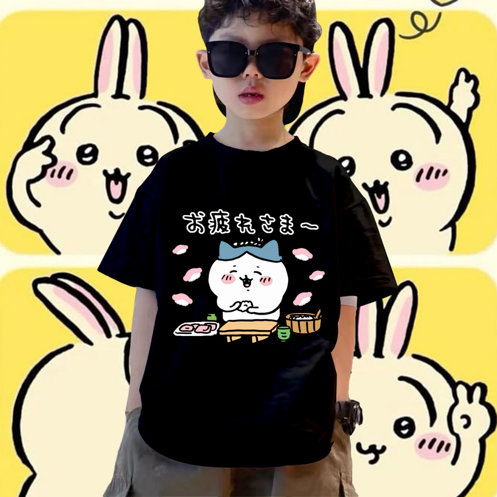 Chiikawa t-shirts  graphic designer t-shirts funny manga clothing ระบายอากาศได้ ความสะดวกสบายในการสว