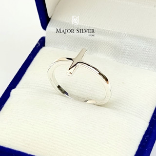 Cross ring : แหวนไม้กางเขน / เงินแท้92.5% แฟชั่น เรียบๆ สไตล…