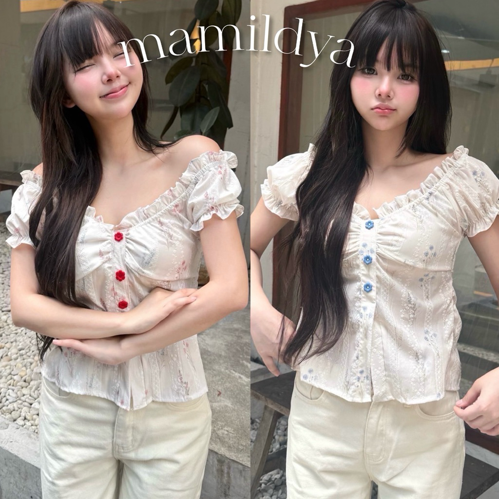 🌟Mamildya.shop🌟 เสื้อแขนตุ๊กตา ผ้าลูกไม้ปักฉลุ น้องน่าร้ากกมากๆ/ K3-3/NUSA-Mฉลุ