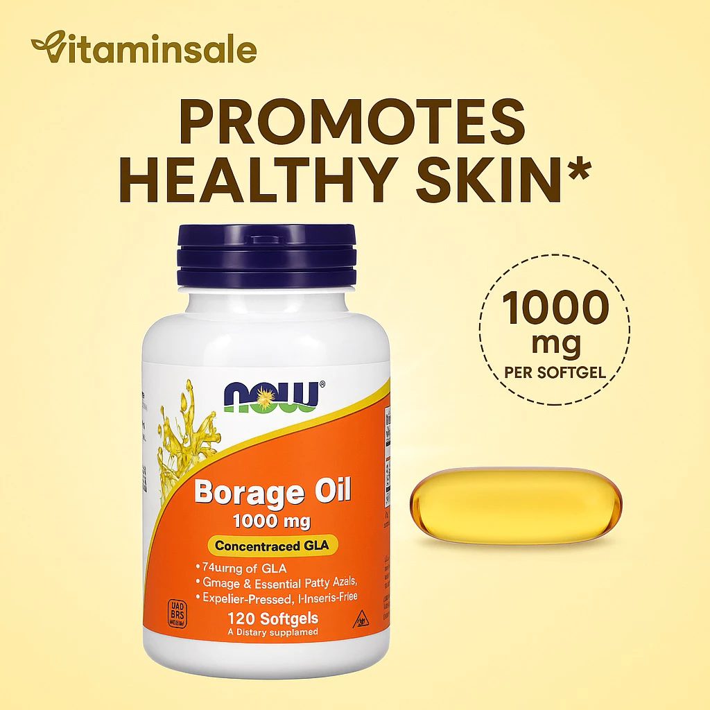NOW Borage Oil 1000mg 120 Softgels thumbnail 3