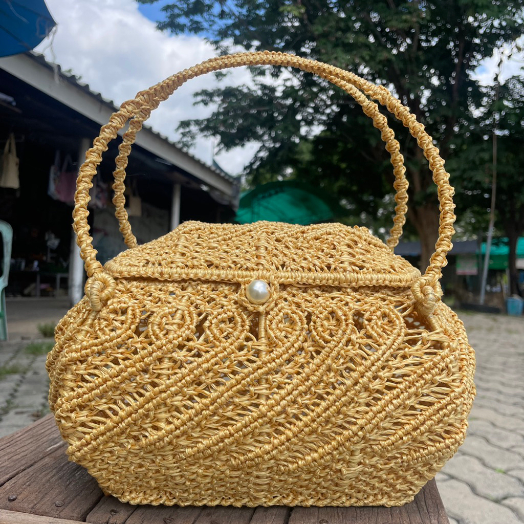 ตะกร้าสานเชือกป่านมะนิลามีฝาปิด ซักได้แปรงได้โดนน้ำได้