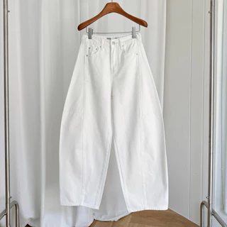 BY0260 BARREL JEANS ผ้ายีนส์แท้ใส่สบายทรงเป้ะ benly co