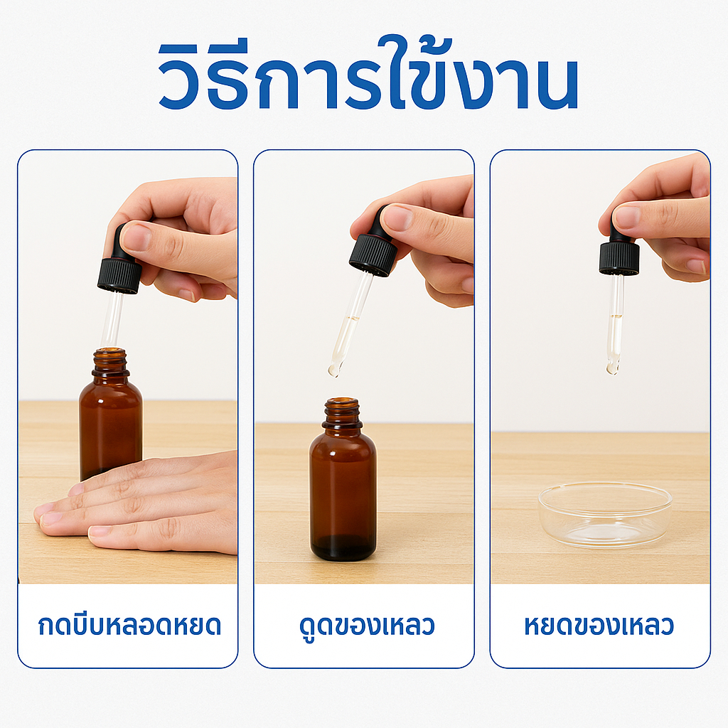 ขวดหยดสีชา ขวดหยดมีสะเกล ขวดดรอปเปอร์ glass dropper bottles 10ml,20ml,30ml,50ml,100ml - รูปที่ 7