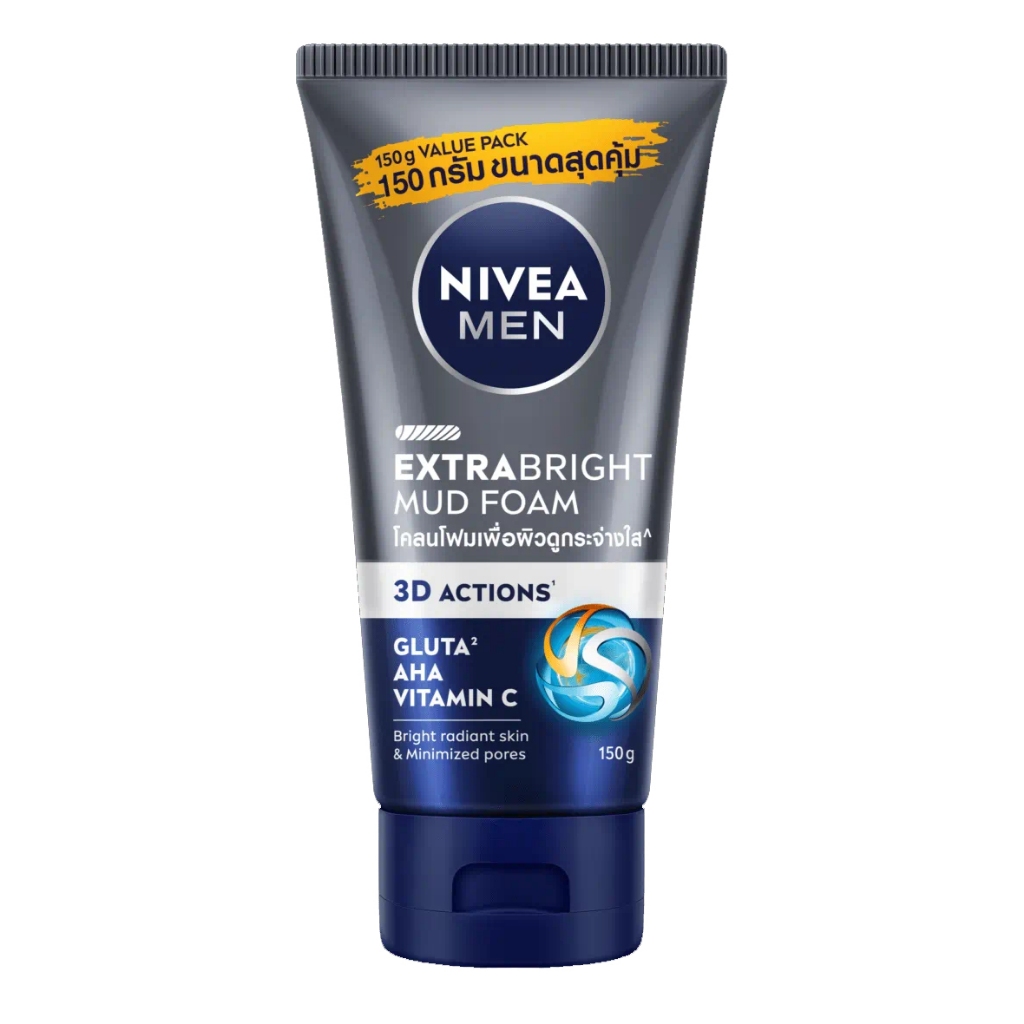 [พร้อมส่ง] NIVEA MEN Extra Brigh foam / mud foam โฟมล้างหน้า นีเวีย ฟอร์เมน สำหรับผู้ชาย โคลนโฟม นีเวียไบร้ท์โฟม - รูปที่ 2