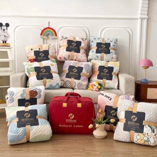 Hilton/Channita ผ้าปูที่นอนไหมเย็นยางพาราเย็นลายการ์ตูน