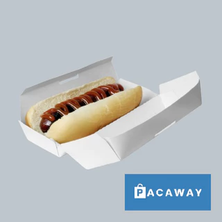 [50 ใบ] กล่องฮอดดอก กล่องอาหารกระดาษ กล่องสแน็ค ใส่อาหารว่าง อาหารทอด ทาโกยากิ Hot Dog Box