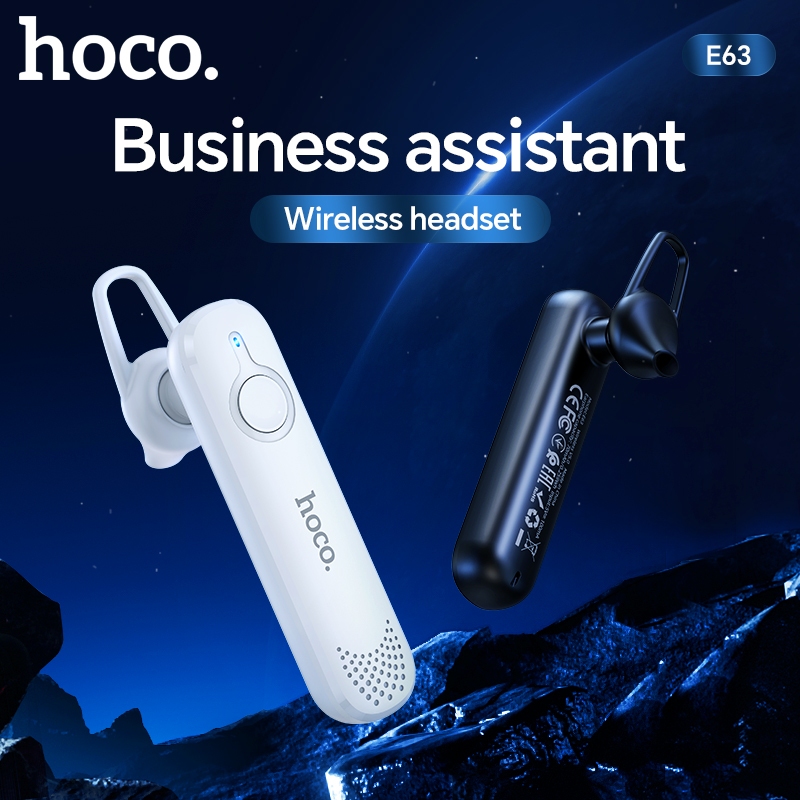HOCO หูฟังบลูทูธไร้สาย BT 5.0 รองรับการโทร มีไฟ LED บอกสถานะ ใช้งานได้ยาวนาน 6 ชั่วโมง คุณภาพเสียงดี E63
