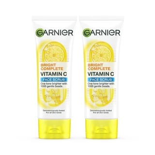 การ์นิเย่ ไบรท์ คอมพลีท วิตามินซี เฟส สครับ 100 มล.X2 GARNIER BRIGHT COMPLETE VITAMIN C FACE SCRUB 100 ML.X2
