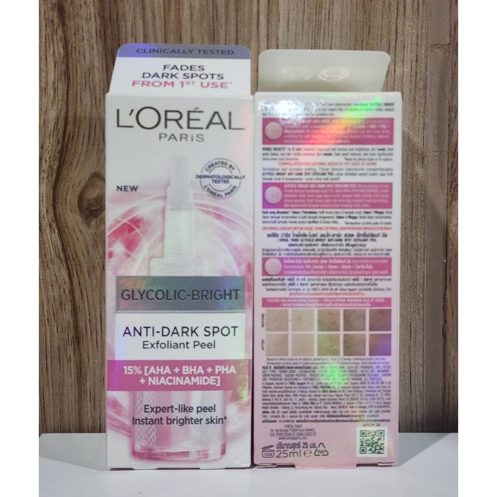 Loreal Paris Glycolic Bright Anti Dark spot Exfoliant peel 25 ml