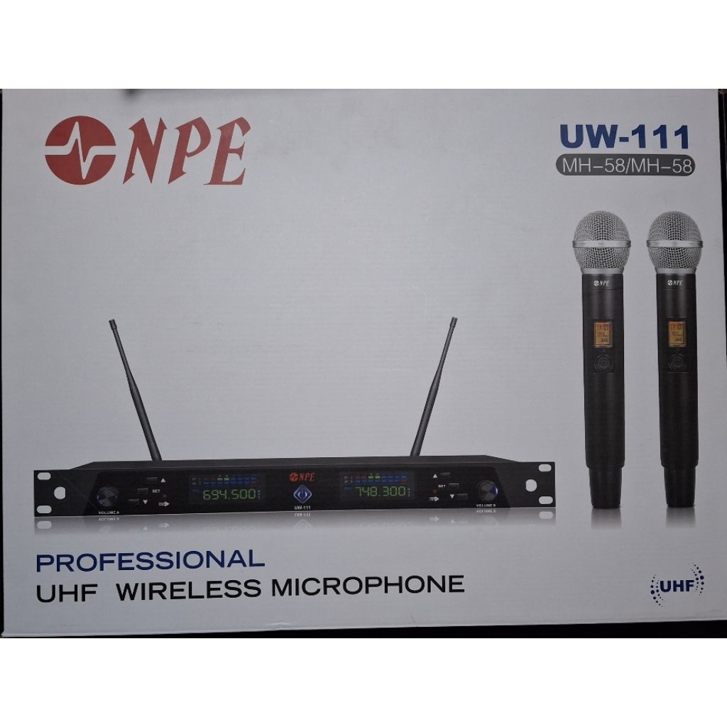 NPE ชุดไมโครโฟนไร้สายถือคู่  UW-111 MH58/MH58