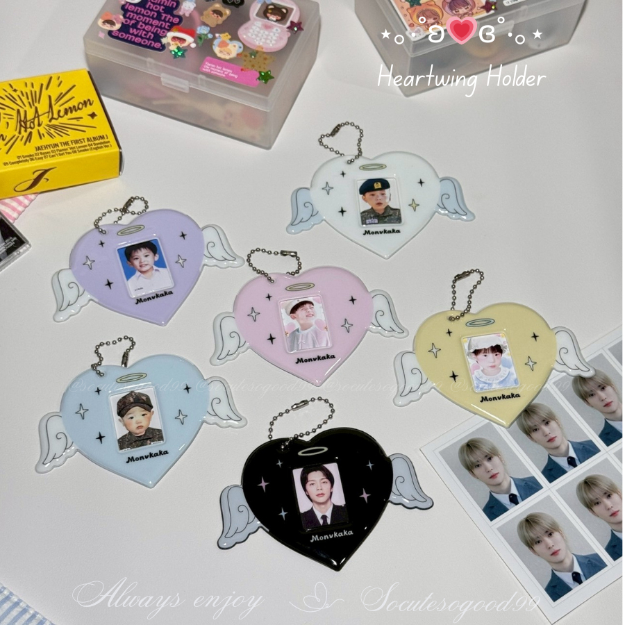 Heartwing mini PhotoCard Holder เฟรมการ์ด  หัวใจปีกนางฟ้า ใส่รูปเล็กๆน่ารักมินิมอล