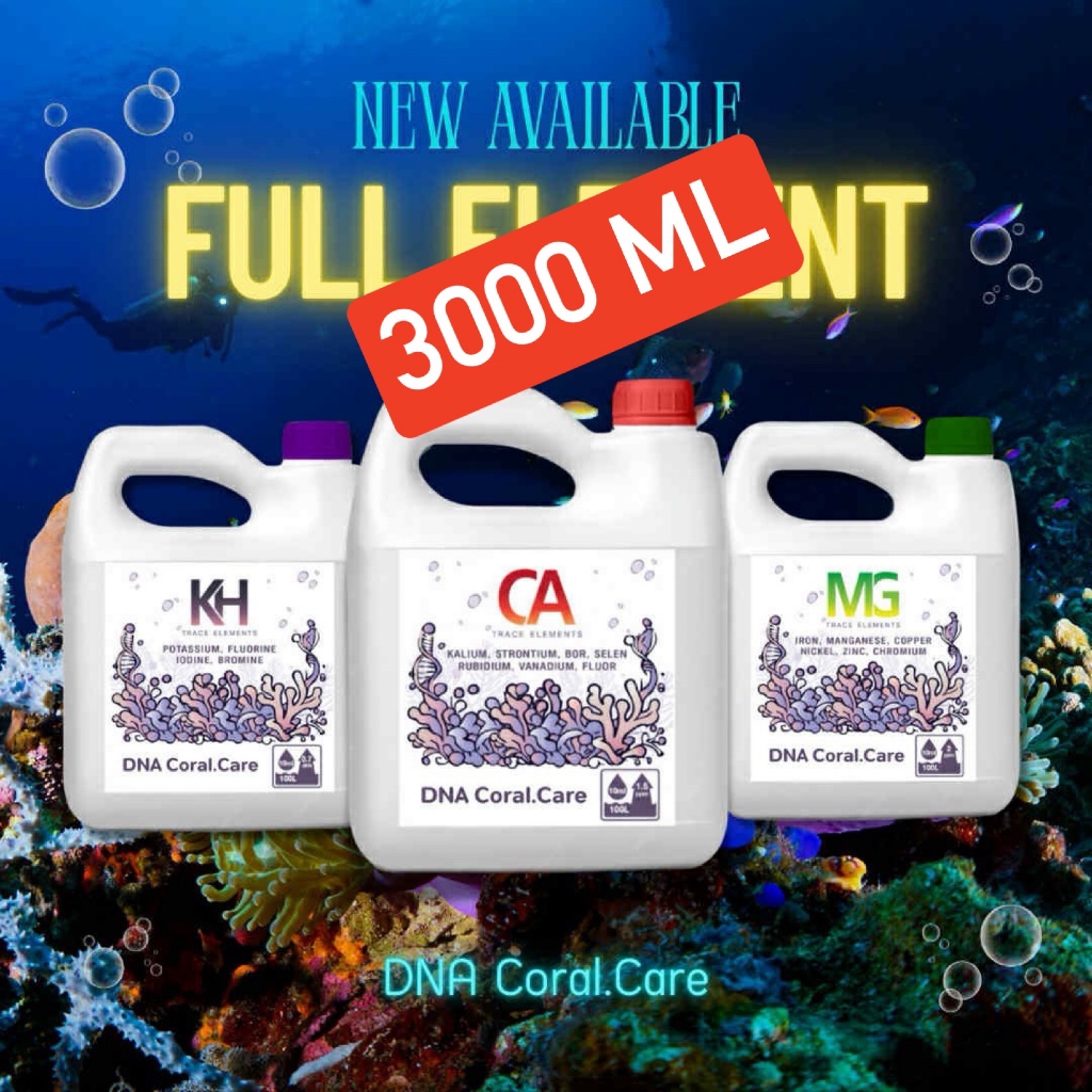 [ส่งทุกวัน] สารโดส KH MG CA Full Element 3000 ml แร่ธาตุหลัก/รองสำหรับตู้ทะเล ตู้ปลาทะเล ตู้ปะการัง
