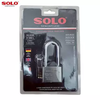 Solo No.4588 กุญแจคล้องสเตนเลส ขนาด 35-40-45-50mm ชนิดหูสั้นและหูยาว