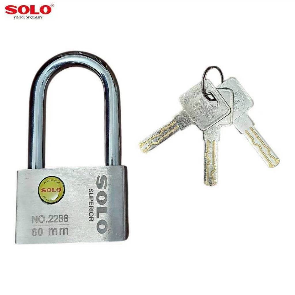 Solo No.2288 กุญแจคล้องสเตนเลส SUPERIOR PADLOCK ขนาด 40-50-60mm ชนิดหูสั้นและหูยาว