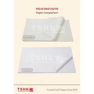กระดาษขาวบาง 16-17 แกรม ขนาด 20" x 30" (350 แผ่น) สำหรับห่อหรือดันทรงสินค้า เสื้อผ้า กระเป๋า