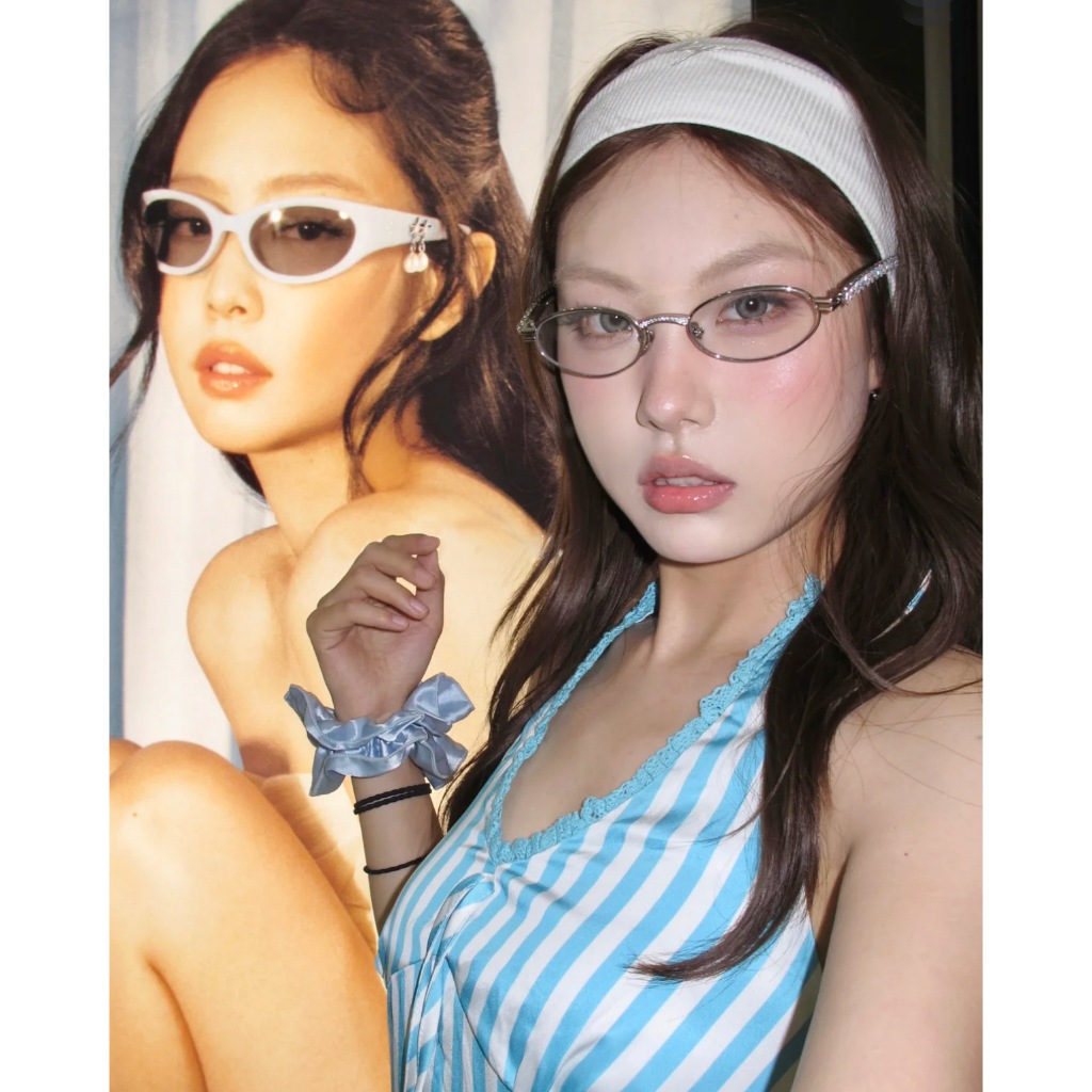 🌟พร้อมส่ง ~ (แว่นตาหัวใจ) แว่นตาแฟชั่น แว่นตาY2K แว่นตาเพชร 👓 Unisex