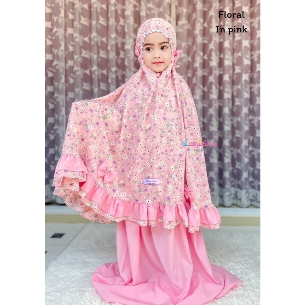 ชุดละหมาดเด็ก คะละกงเด็ก ผ้าละหมาดสำหรับเด็ก รุ่นFloral สำหรับเด็ก 1-9ปี ถามไซซ์ก่อนกดสั่ง