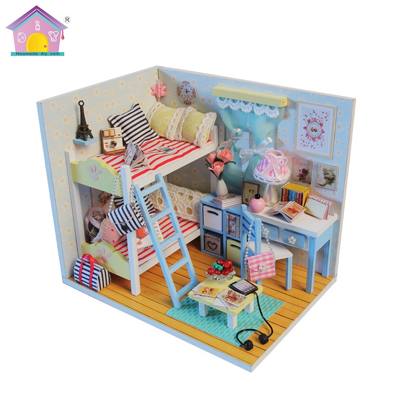 ห้องจิ๋ว รุ่น D014 ความทรงจําสีฟ้า บ้านตุ๊กตาDIY Dollhouse Hongda