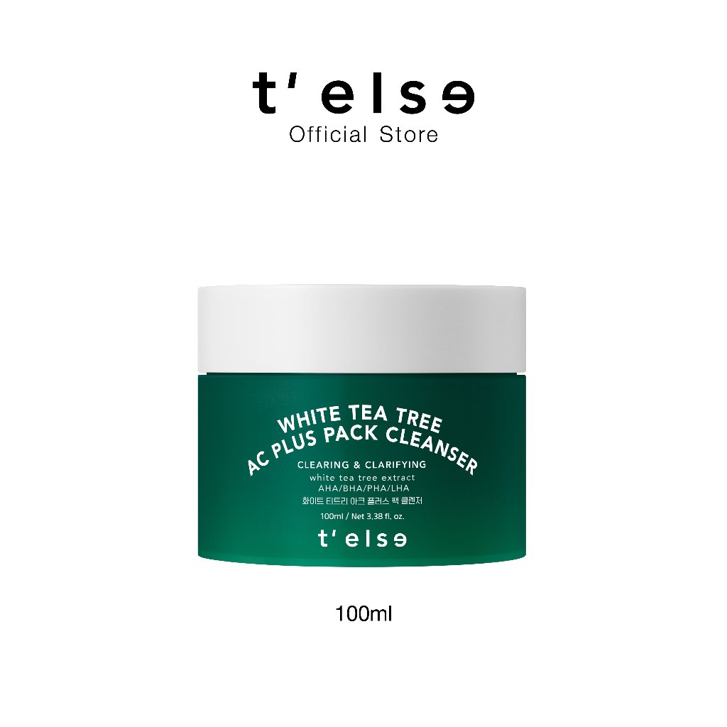T'else White Tea Tree Ac Plus Pack Cleanser 100 ml (คลีนเซอร์เนื้อเจลาโต เป็นทั้งมาส์ก และคลีนเซอร์ในกระปุกเดียว)