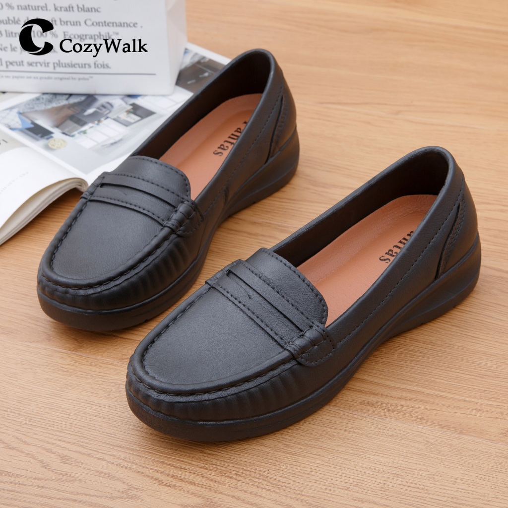 CozyWalk รองเท้าคัชชูผู้หญิง นักเรียน พยาบาล ทำงาน เต้น พื้นนุ่ม เบา ใส่สบายมาก (พร้อมส่งในไทย) ราคา ถูกที่สุด ดีลบีเคเค แกลเลอรีภาพที่ 6