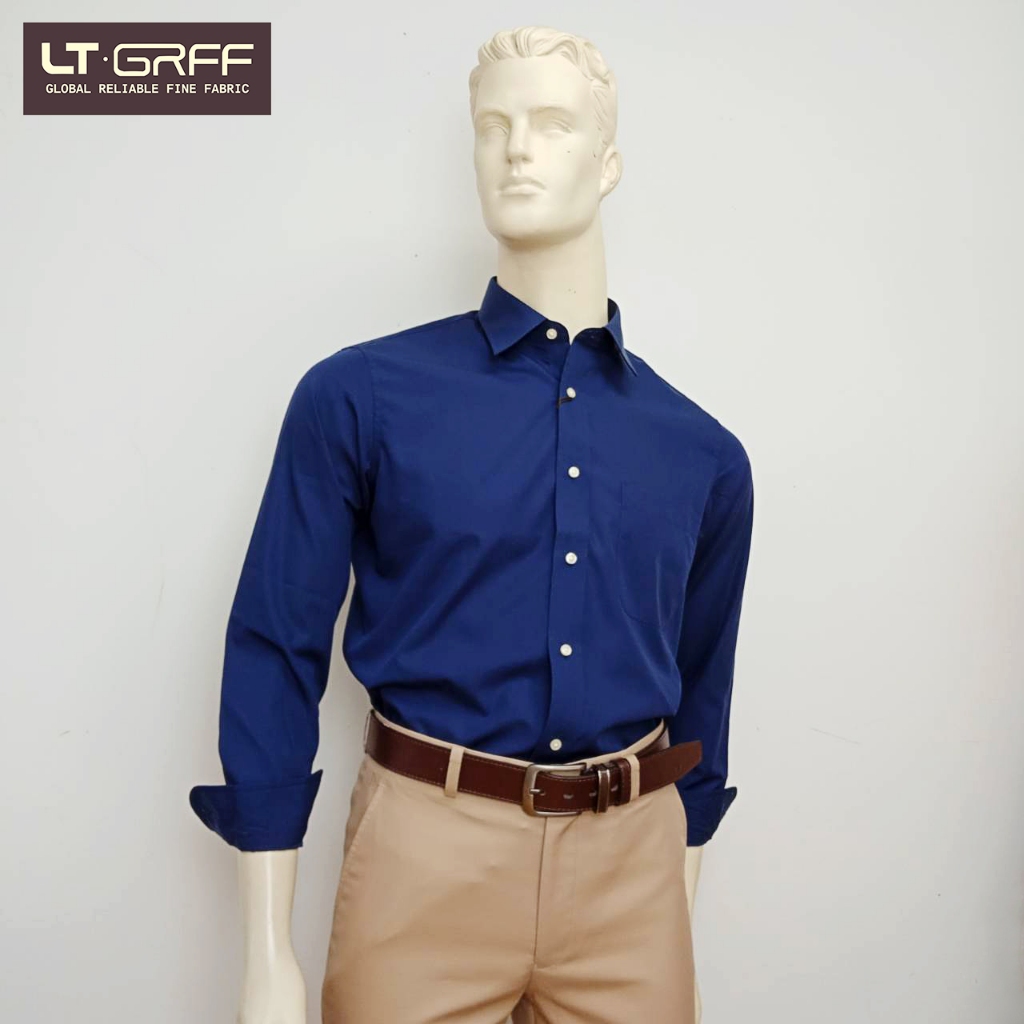LT.Grff เสื้อเชิ้ตแขนยาวผู้ชาย สีกรม เสื้อใส่ทำงาน เสื้อนักธุรกิจ รุ่น LTCS321-0