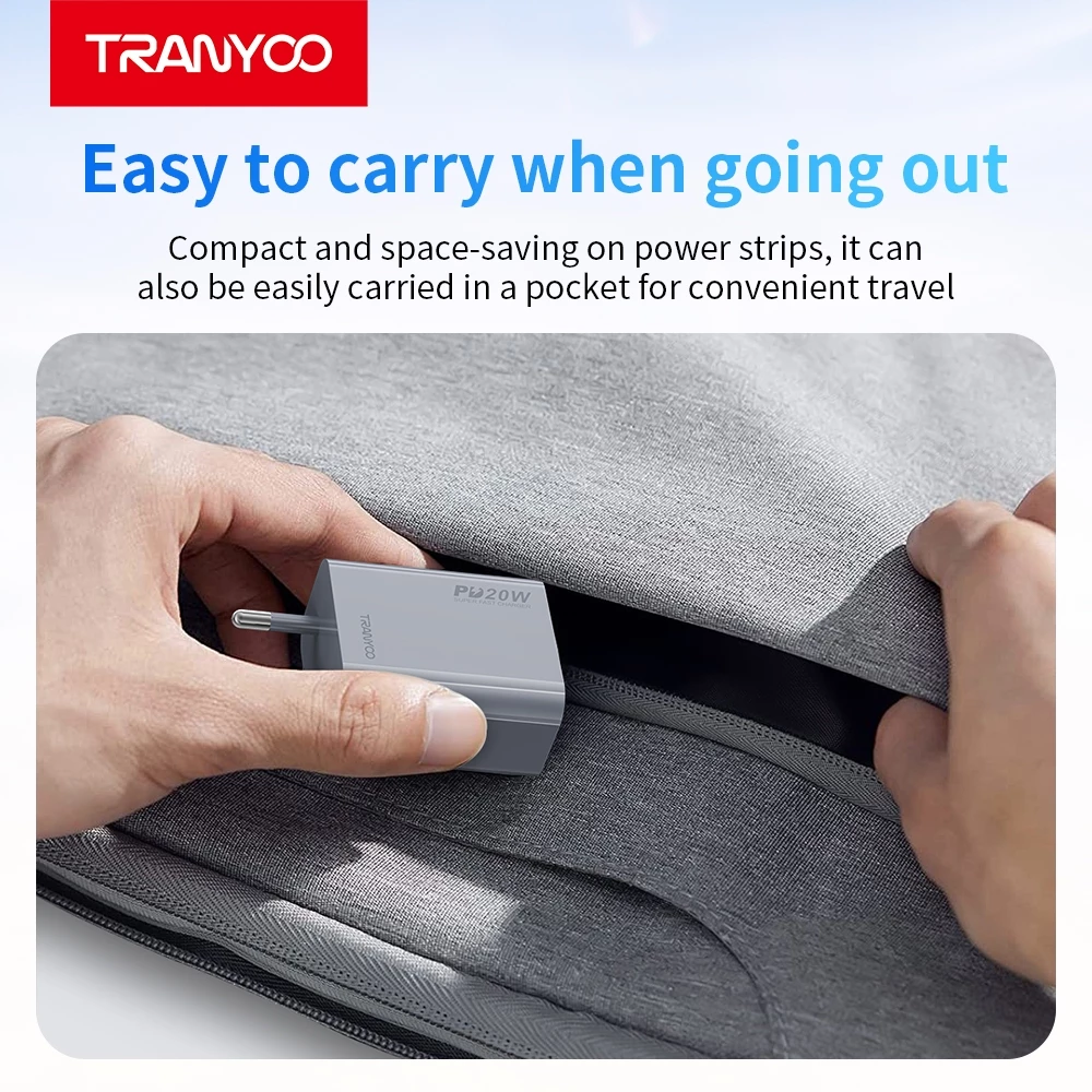 TRANYOO charger ชุดชาร์จเร็ว 20W พร้อมสายชาร์จ; รองรับการชาร์จในอุณหภูมิต่ำ thumbnail 6