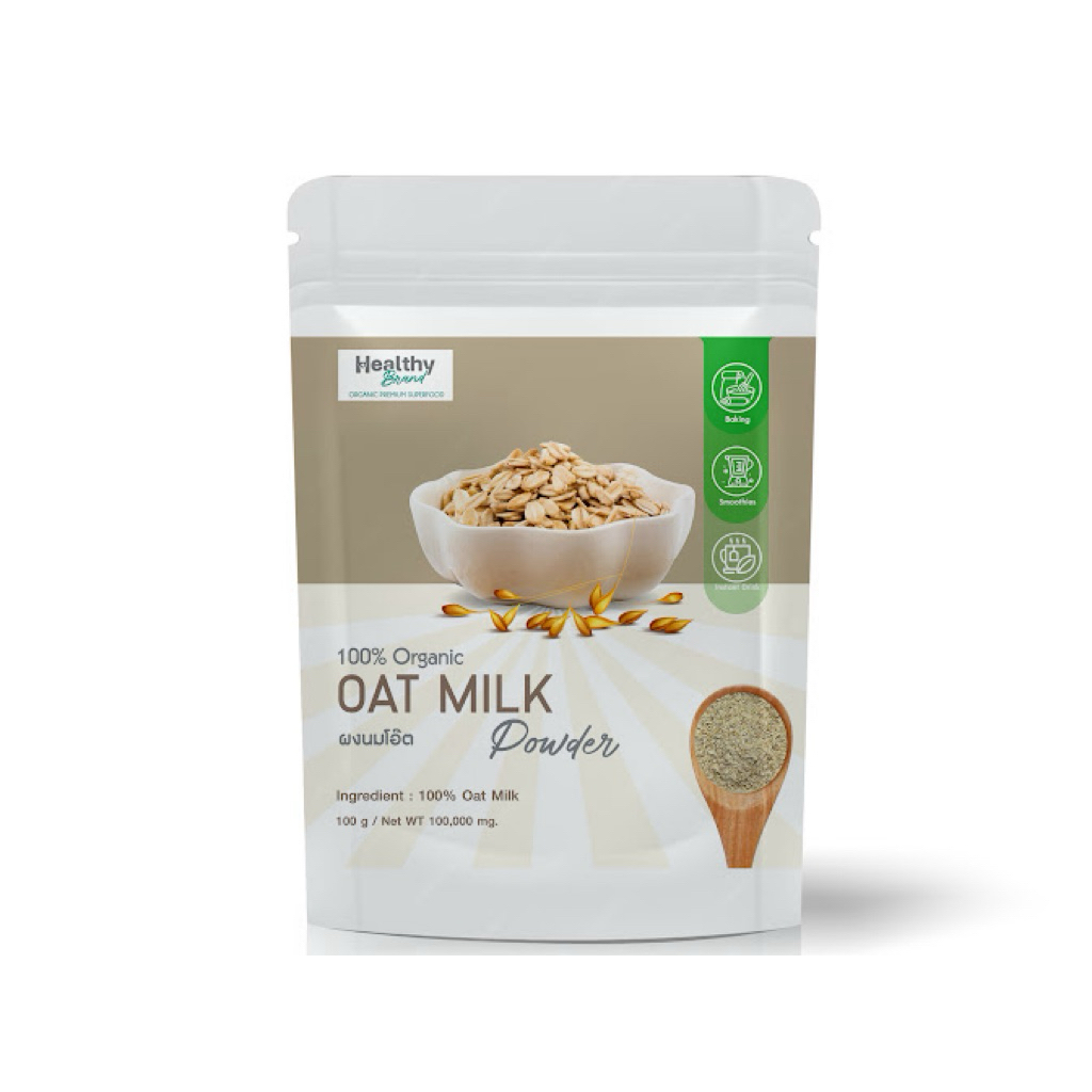 ผงนมโอ๊ต (Oat Milk Powder)  ปริมาณสุทธิ: 100 กรัม