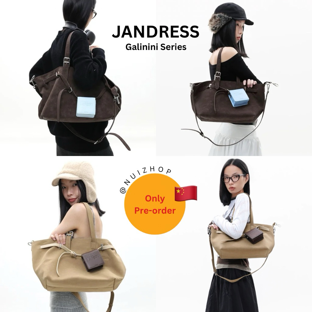 [Pre-order/เพิ่มสีใหม่ 2026] JANDRESS Galinini multi-form กระเป๋าหนังกลับเทียม นุ่มลื่นเหมือนกำมะหยี่
