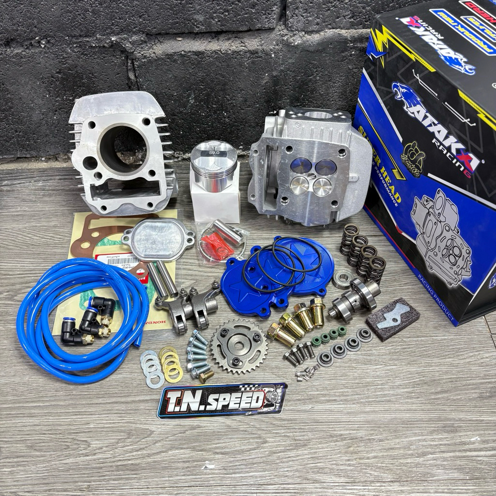 ชุดเสื้อฝา ATAKA 4วาล์ว พร้อมลูกสูบ ขนาด 56-67 ใส่เวฟ125 RSX คาบูทุกปี/125i บังลม.