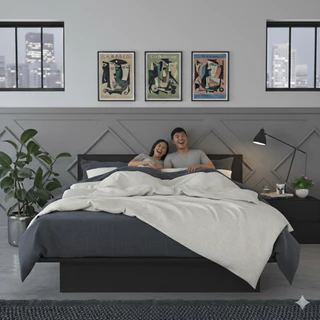 Tomato Home เตียง 6ฟุต รุ่น Donna King bed เตียงไม้ | เตียงมินิมอล Chic สวยหรู| รับนนได้ 300โล