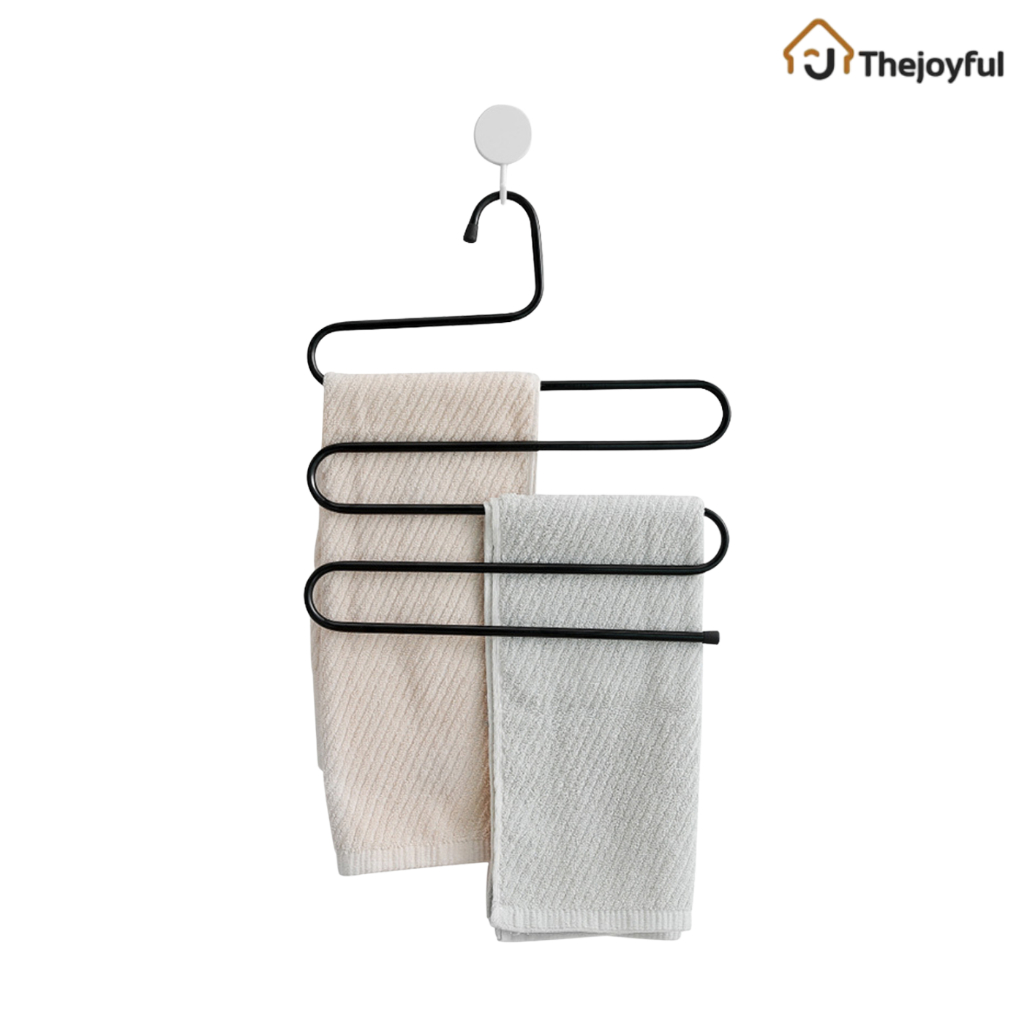 ไม้แขวนกางเกงสแตนเลส ไม้แขวน รูปตัว S ประหยัดพื้นที่ แข็งแรง กันลื่น รับน้ำหนักได้ถึง 20กก. มี 2 สี pants rack Thejoyful